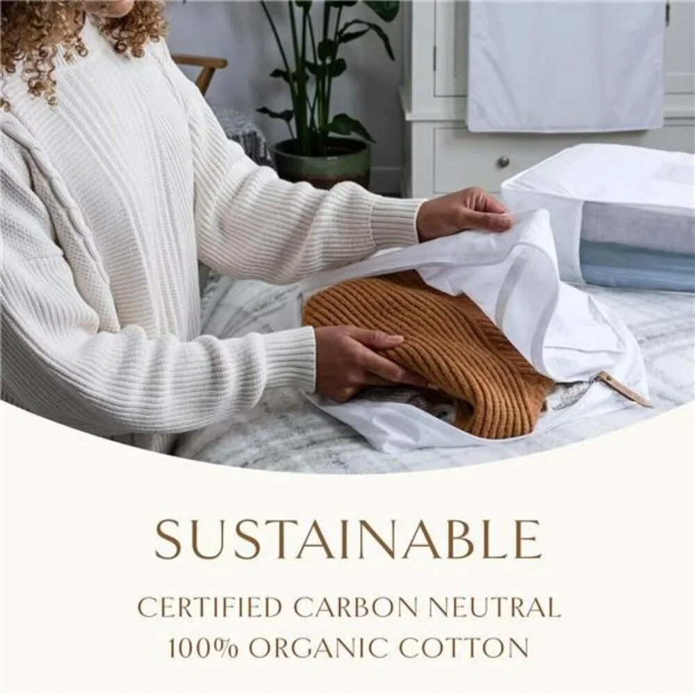 Organic Cotton Sweater Storage Bag Closet Organizer Cashmere Clothes Garment Cov